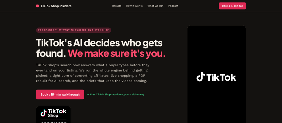 Client website (TikTok Shop growth agency)
